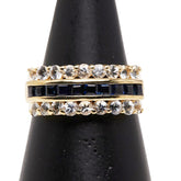 K18YG イエローゴールド ホワイトサファイア1.03ct サファイア0.87ct リング 指輪 レディース 12号 【中古】