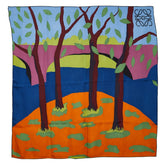 ロエベ × ジョン アレン スカーフ マルチカラー シルク レディース LOEWE 【中古】