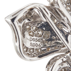 K18WG ホワイトゴールド ダイヤ0.56ct サファイア0.04ct バタフライモチーフ ブローチ レディース 【中古】