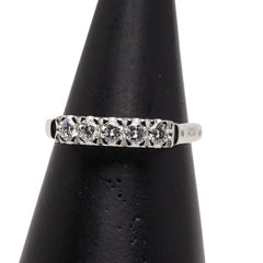 Pt900 プラチナ ダイヤ0.35ct 一文字リング 指輪 レディース 13号 【中古】