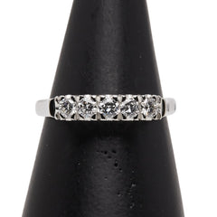 Pt900 プラチナ ダイヤ0.35ct 一文字リング 指輪 レディース 13号 【中古】