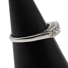 Pt900 プラチナ ダイヤ0.35ct 一文字リング 指輪 レディース 13号 【中古】