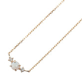 エテ K18YG イエローゴールド オパール ダイヤ0.03ct プチ ペンダントネックレス レディース ete 【中古】