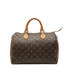 ルイ ヴィトン モノグラム スピーディ30 ハンドバッグ M41526 ブラウン PVC レザー レディース LOUIS VUITTON 【中古】