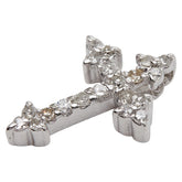 K14WG ホワイトゴールド ダイヤ0.13ct クロス 十字架 ペンダントトップ レディース 【中古】
