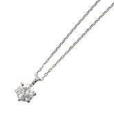 Pt900 プラチナ Pt850 プラチナ ダイヤ0.376ct プチネックレス レディース 【中古】