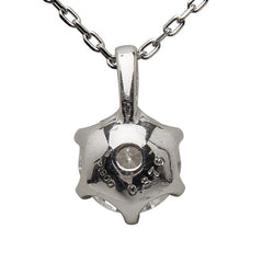 Pt900 プラチナ Pt850 プラチナ ダイヤ0.376ct プチネックレス レディース 【中古】