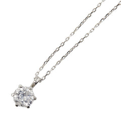 Pt900 プラチナ Pt850 プラチナ ダイヤ0.401ct プチネックレス レディース 【中古】