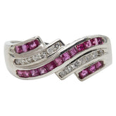 Pt900 プラチナ ルビー0.60ct ダイヤ0.14ct リング 指輪 レディース 12.5号 【中古】