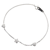 Pt900 プラチナ Pt850 プラチナ ダイヤ0.15ct ハート スターモチーフ ブレスレット ハート スターモチーフ レディース 【中古】