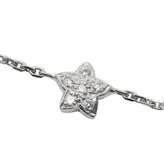 Pt900 プラチナ Pt850 プラチナ ダイヤ0.15ct ハート スターモチーフ ブレスレット ハート スターモチーフ レディース 【中古】