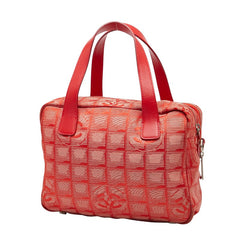シャネル ニュートラベルライン トートバッグ ショルダーバッグ 2WAY レッド ナイロン レザー レディース CHANEL 【中古】