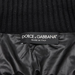 ドルチェアンドガッバーナ ロゴプレート ブルゾン ニットジャケット サイズ:46 ブラック ナイロン ウール メンズ DOLCE&GABBANA 【中古】