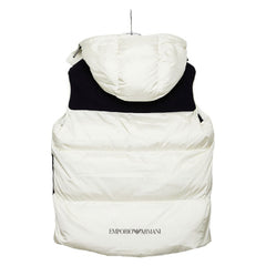 エンポリオ アルマーニ ダウンベスト サイズ44 6K1B97 ホワイト ネイビー ナイロン ダウン/フェザー メンズ Emporio Armani 【中古】