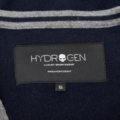 ハイドロゲン カーディガン サイズ:S ネイビー グレー ウール カシミヤ メンズ HYDROGEN 【中古】