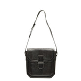 サンローラン ロゴ ショルダーバッグ ブラック レザー レディース SAINT LAURENT 【中古】