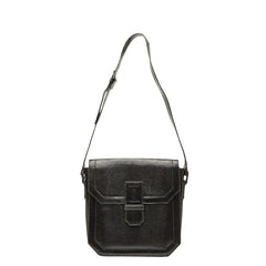 サンローラン ロゴ ショルダーバッグ ブラック レザー レディース SAINT LAURENT 【中古】