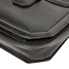 サンローラン ロゴ ショルダーバッグ ブラック レザー レディース SAINT LAURENT 【中古】