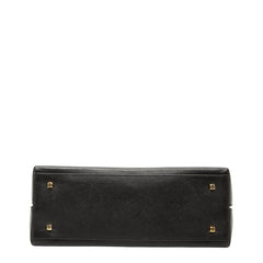 サルヴァトーレフェラガモ ガンチーニ ハンドバッグ ブラック ゴールド レザー レディース Salvatore Ferragamo 【中古】