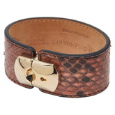 バレンシアガ パイソン バングル サイズ:M ブラウン ゴールド レザー メッキ レディース BALENCIAGA 【中古】