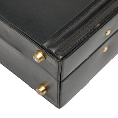 バーバリー ヴィンテージ ノバチェック ロゴ アタッシュ ブリーフケース ブラック レザー メンズ BURBERRY 【中古】