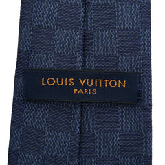 ルイ ヴィトン クラヴァット ダミエ クラシック ネクタイ M78753 マリーヌ ネイビー シルク メンズ LOUIS VUITTON 【中古】
