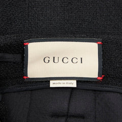 グッチ プリーツ ガウチョパンツ サイズ36 664412 ブラック ウール ツイード レディース GUCCI 【中古】