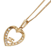 ジバンシー ハート モチーフ ラインストーン ネックレス ゴールド メッキ レディース Givenchy 【中古】