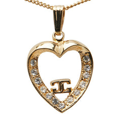 ジバンシー ハート モチーフ ラインストーン ネックレス ゴールド メッキ レディース Givenchy 【中古】