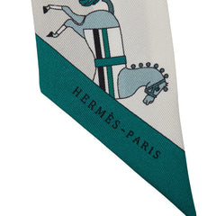 エルメス ツイリー Rocabar スカーフ ホワイト マルチカラー レディース HERMES 【中古】