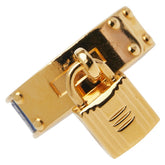 エルメス ケリー カデナ モチーフ スカーフリング ゴールド ブルー メッキ レザー レディース HERMES 【中古】