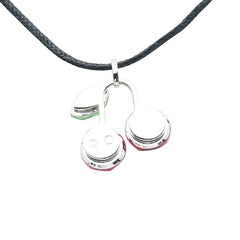 スワロフスキー チェリー さくらんぼ チョーカー ネックレス シルバー レッド グリーン メタル レディース SWAROVSKI 【中古】