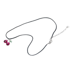 スワロフスキー チェリー さくらんぼ チョーカー ネックレス シルバー レッド グリーン メタル レディース SWAROVSKI 【中古】