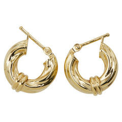 K14YG イエローゴールド フープ ピアス レディース 【中古】