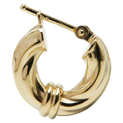 K14YG イエローゴールド フープ ピアス レディース 【中古】