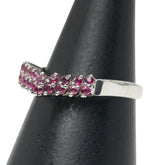 Pt900 プラチナ ルビー0.39ct V字リング 指輪 レディース 9号 【中古】