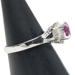 Pt850 プラチナ ルビー1.13ct ダイヤ0.30ct リング 指輪 レディース 12号 【中古】