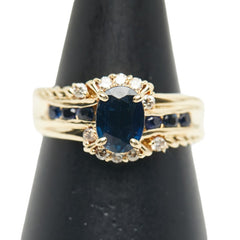 K18YG イエローゴールド サファイア1.15ct ダイヤ0.17ct リング 指輪 レディース 12号 【中古】