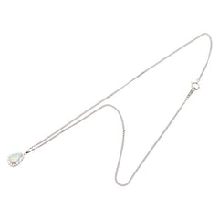 Pt900 プラチナ Pt850 プラチナ オパール ダイヤ0.23ct ペンダントネックレス レディース 【中古】