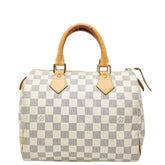 ルイ ヴィトン ダミエ アズール スピーディ25 ハンドバッグ ミニボストンバッグ N41371 ホワイト PVC レザー レディース LOUIS VUITTON 【中古】