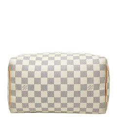 ルイ ヴィトン ダミエ アズール スピーディ25 ハンドバッグ ミニボストンバッグ N41371 ホワイト PVC レザー レディース LOUIS VUITTON 【中古】