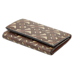 バーバリー TBモノグラム 三つ折り財布 ブラウン マルチカラー PVC レザー レディース BURBERRY 【中古】