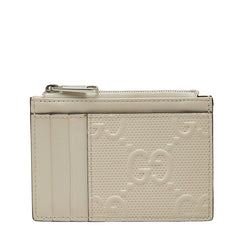 グッチ GGエンボス コインケース パスケース フラグメントケース 657570 ホワイト レザー レディース GUCCI 【中古】