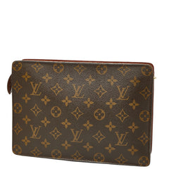 ルイ ヴィトン モノグラム ポシェット オム クラッチバッグ セカンドバッグ M51795 ブラウン PVC レディース LOUIS VUITTON 【中古】