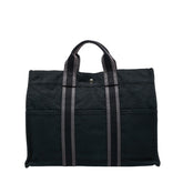 エルメス フールトゥMM トートバッグ ハンドバッグ ブラック グレー キャンバス レディース HERMES 【中古】