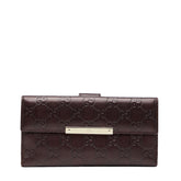 グッチ グッチシマ Wホック 長財布 112715 ブラウン系 レザー レディース GUCCI 【中古】