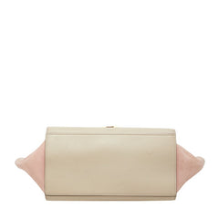 セリーヌ トラペーズ スモール トリコロール ハンドバッグ ショルダーバッグ 2WAY ホワイト マルチカラー レザー スウェード レディース CELINE 【中古】