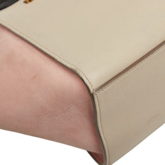 セリーヌ トラペーズ スモール トリコロール ハンドバッグ ショルダーバッグ 2WAY ホワイト マルチカラー レザー スウェード レディース CELINE 【中古】