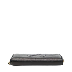グッチ インターロッキングG ソーホー ラウンドファスナー 長財布 308004 ネイビー レザー レディース GUCCI 【中古】