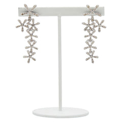 K18WG ホワイトゴールド ダイヤ1.00ct フラワー 花 モチーフ スタッドピアス レディース 【中古】